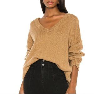 Free People Brooksize Sweater in Desert Camel Size Medium